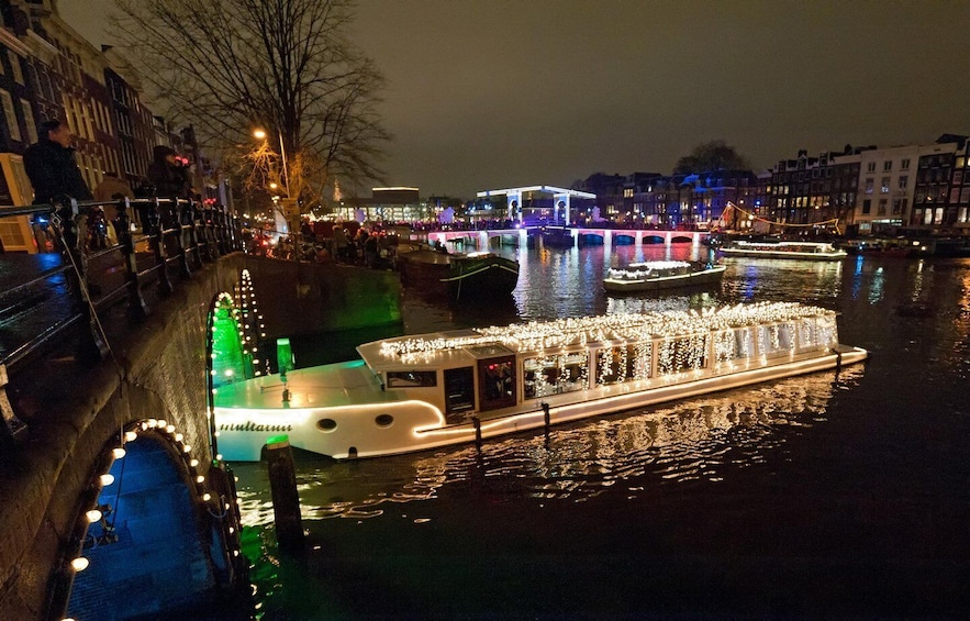 Picture 1 for Activity Amsterdam: Luxury Light Festival Canal Cruise with Drinks