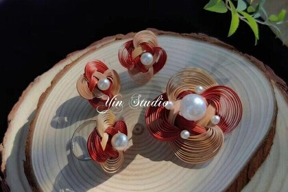 Camellia Jewellery: Bamboo Weaving for Brooch, Earring & Ring