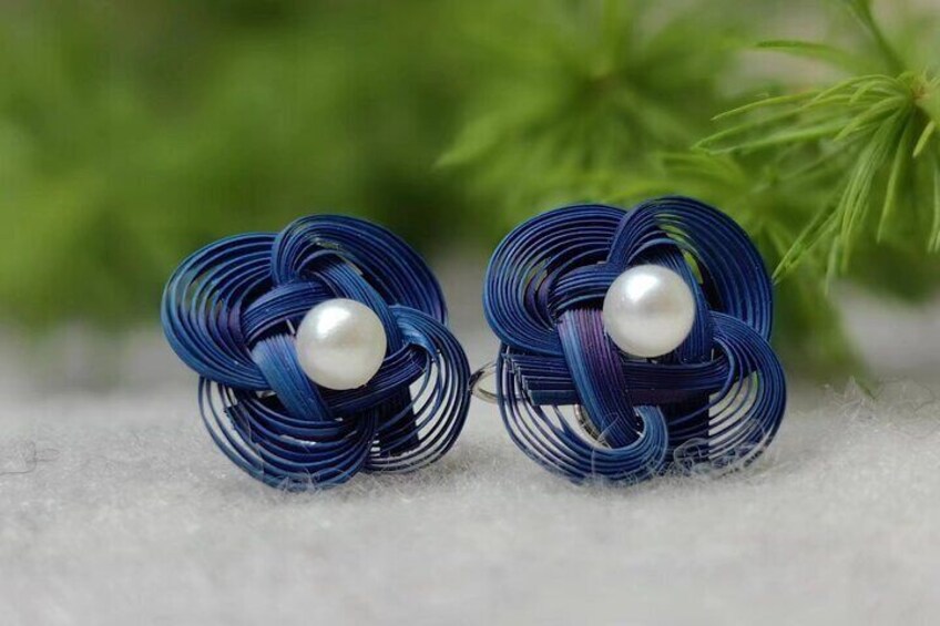 Camellia Jewelry: Bamboo Weaving for Brooch, Earring & Ring