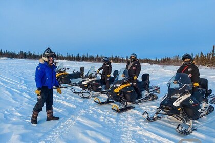 Private Yellowknife Snowmobiling Ice Cave Adventure Combo