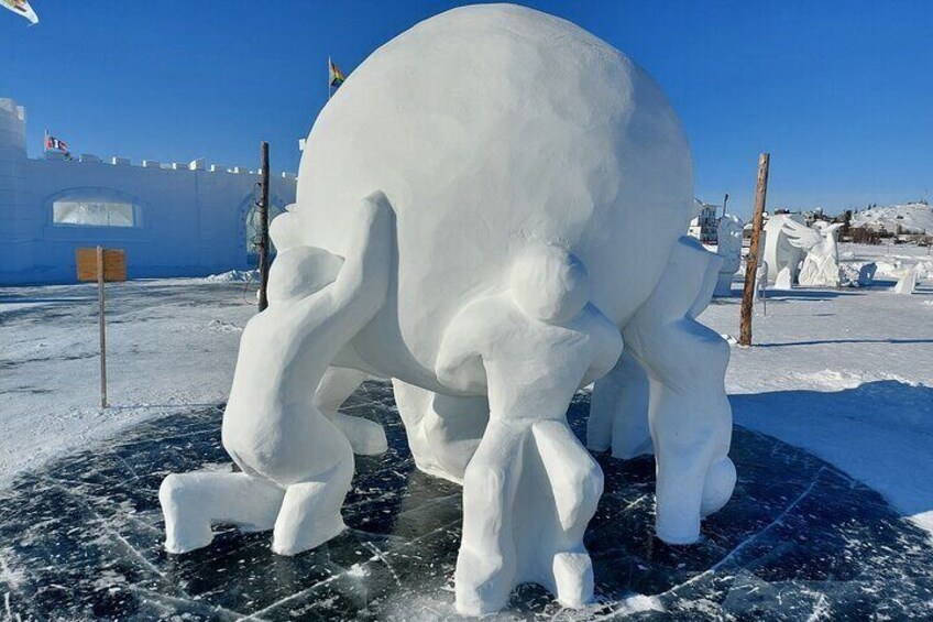 Snow carvings at Snow Castle