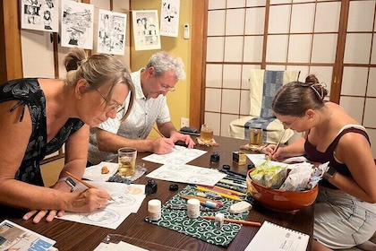 Yokohama: Manga/Anime Art & Cooking Experience in a Tatami Room