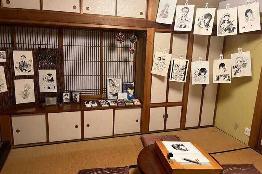 The illustrations created by the host are displayed in the gallery.