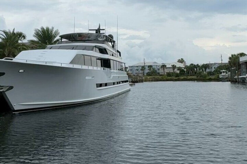 We will travel through the harbor to see beautiful private yachts. 