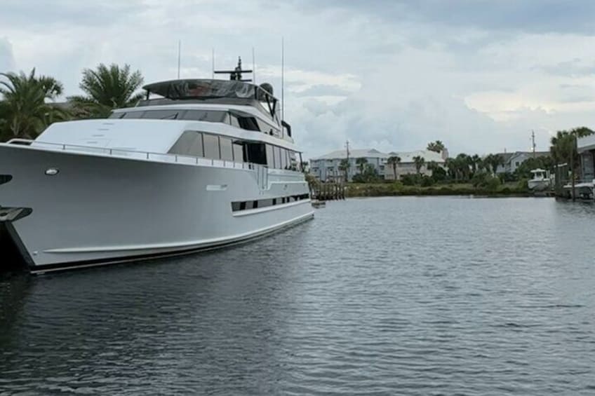 We will travel through the harbor to see beautiful private yachts.