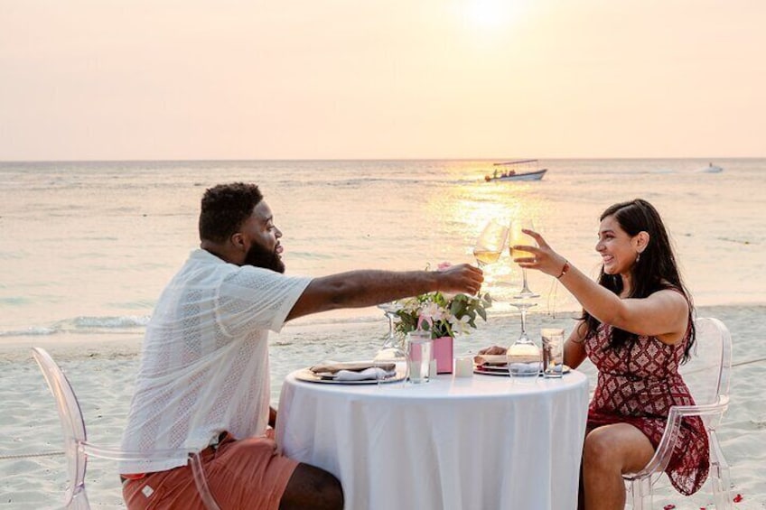 Romantic dinner on beach