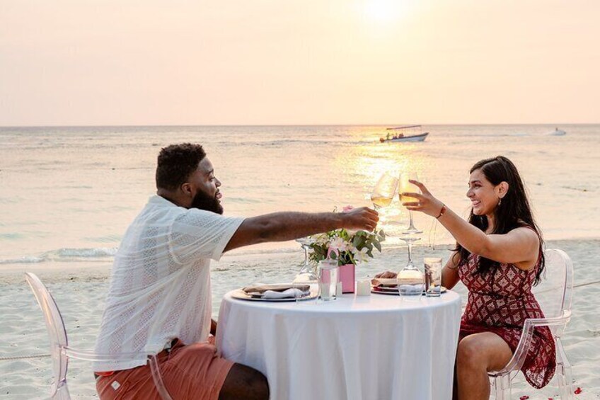 Romantic dinner on beach