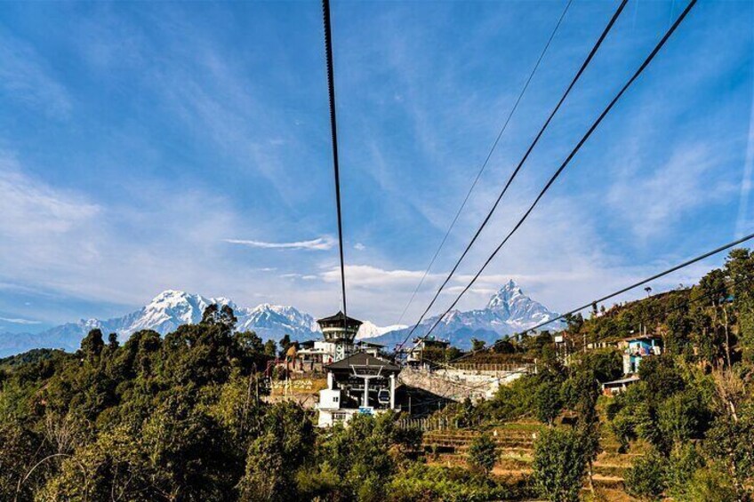 View of the Himalayas from Sarangkot Cable car