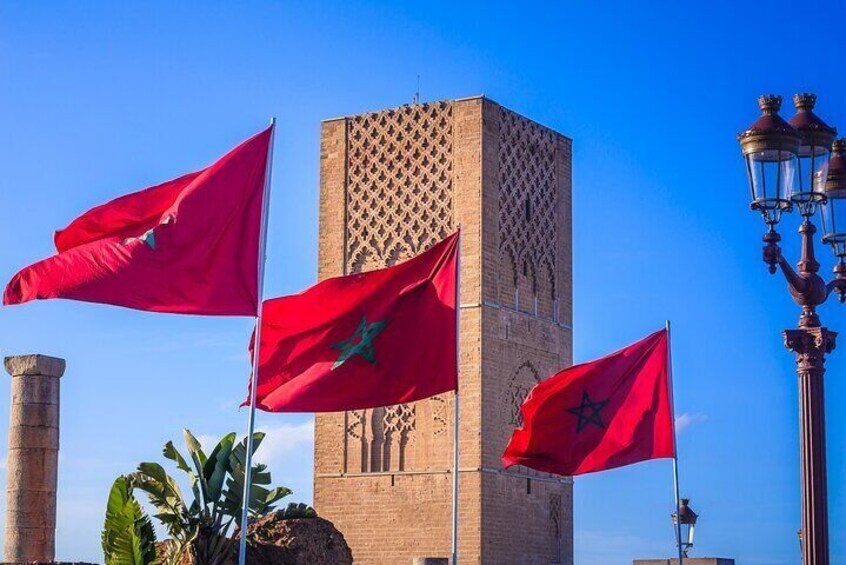 Hassan Tower, Rabat – An iconic 12th-century minaret and symbol of Morocco's rich history and architectural ambition.