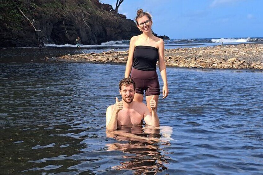 Swimming with warm water at the Johnfrum village, Sulphurbay, Tanna Island. 