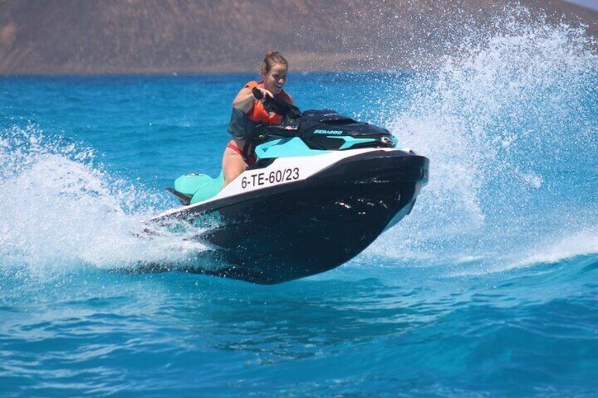 Jet Ski Activity to Lobos Island from Corralejo