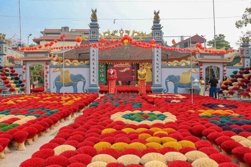 Incense Village, Hat Making and Lacquer Art Private Tour In Hanoi
