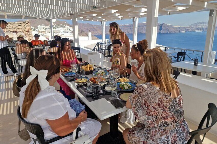 Local lunch with Santorini Wine