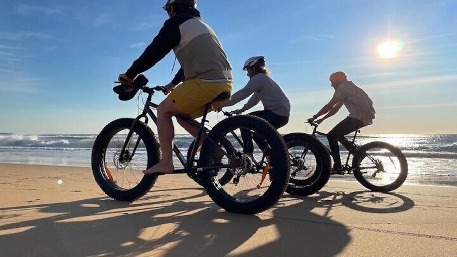 Our Culburra Beach bike tour includes fat-tyre bike hire, helmets, safety gear, and maps of Culburra Beach, Callala, and Currarong. Self-guided tour on bikes designed for soft sand riding.