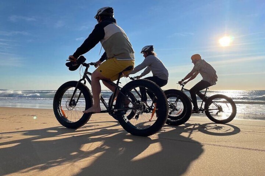 Our Culburra Beach bike tour includes fat-tyre bike hire, helmets, safety gear, and maps of Culburra Beach, Callala, and Currarong. Self-guided tour on bikes designed for soft sand riding. 