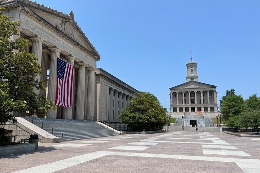 War Memorial Auditorium and The Tennessee State Capital building