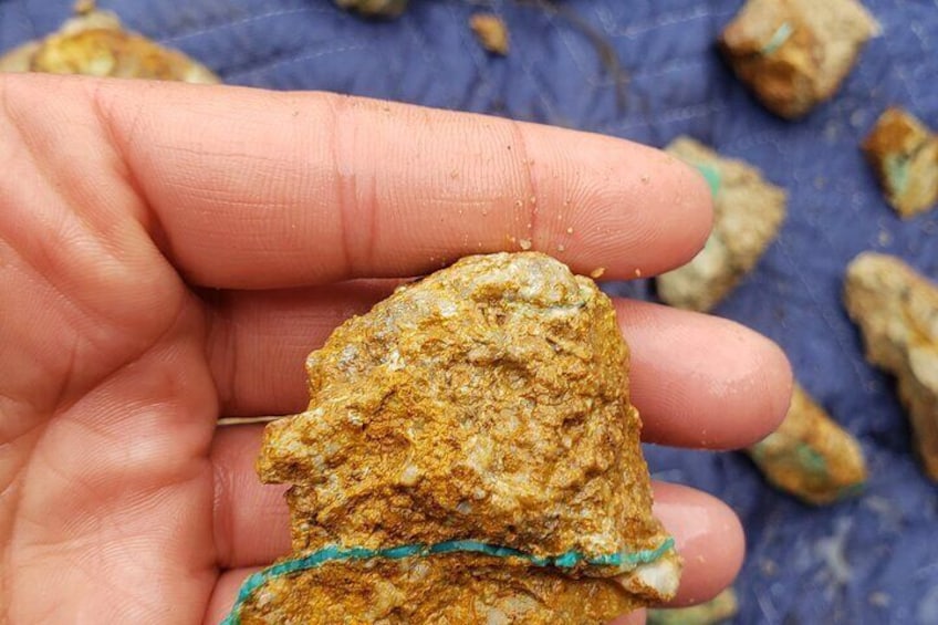 Learn how to identify which rocks contain gem grade turquoise.