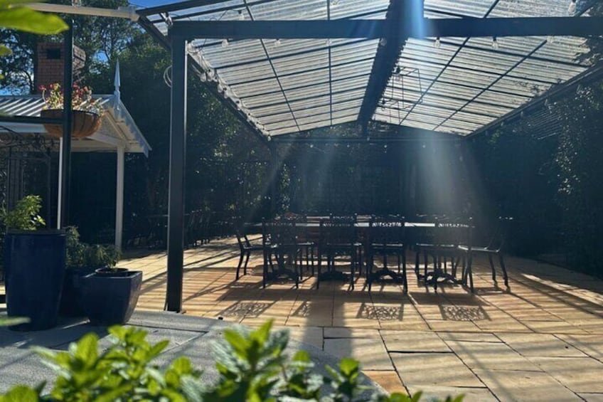 The Sun filters light through this airy space
