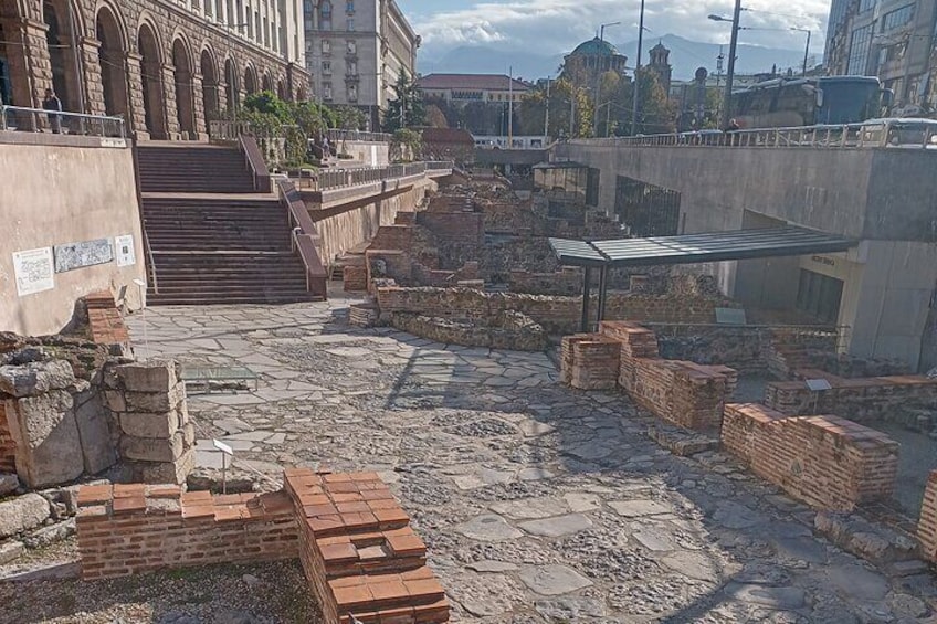 Ancient Serdica , authentic Roman road.