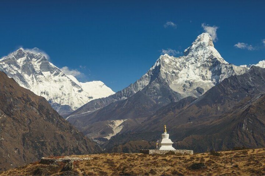 View of Mt. Everest and Ama Dablam from Syangboche