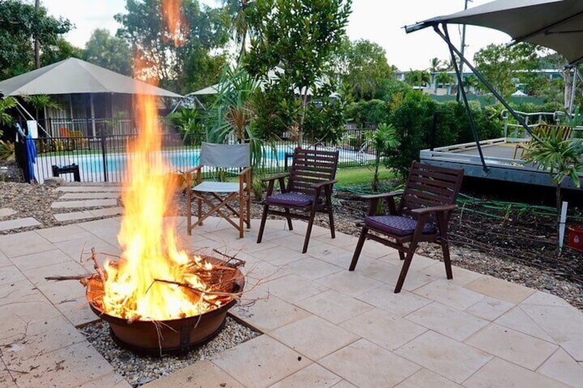 Outdoor BBQ area , and firepit