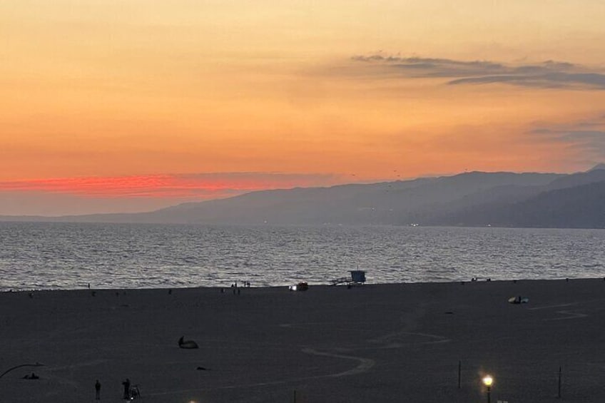 Sunset on Santa Monica Beach