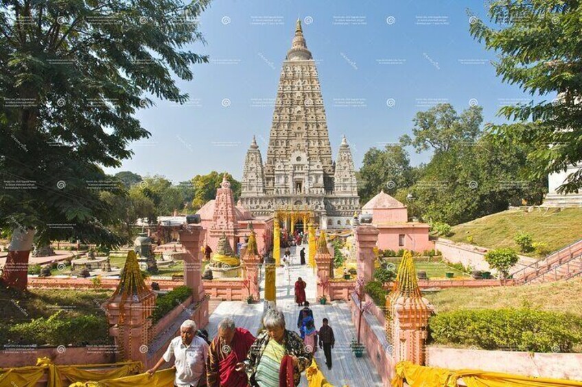 Mahabodhi temple in Bodhgaya, India.