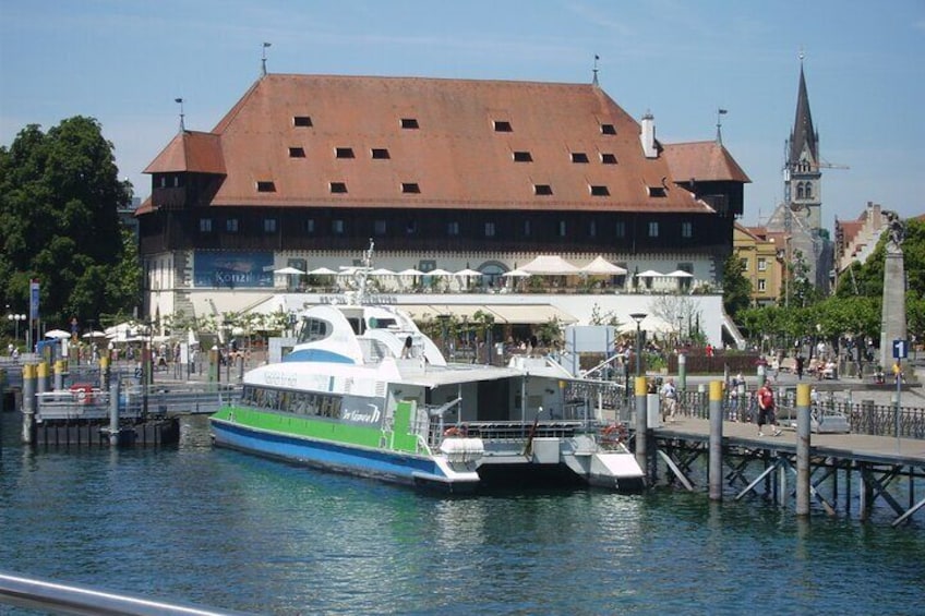 Port with council building