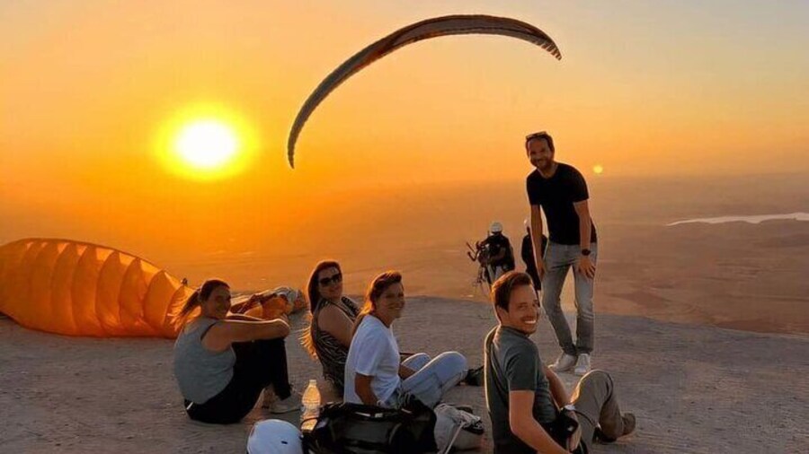 Paragliding Over Agafay Desert with Stunning Atlas Mountain Views