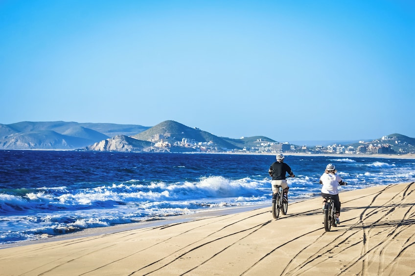 Sunset Beach Electric bike & Camel ride with Mexican dinner and Tequila 