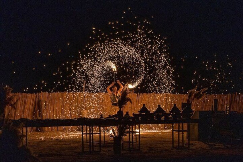 Romantic dinner under the stars in the Agafay Desert