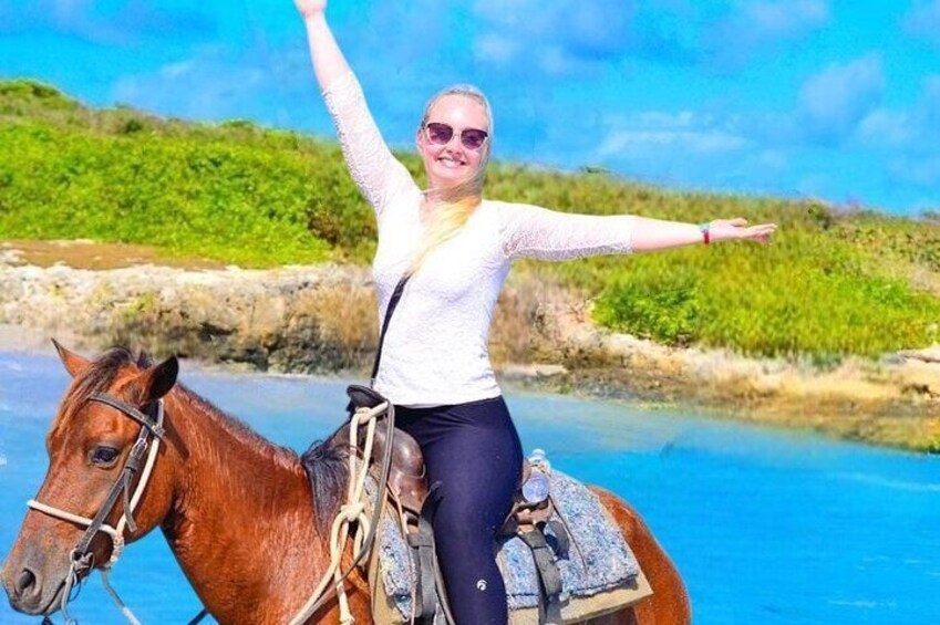 Riding Horses by Punta Cana Beach