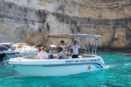 Malta/Gozo:Comino,Crystal/Blue Lagoon & Caves Private Boat Trip