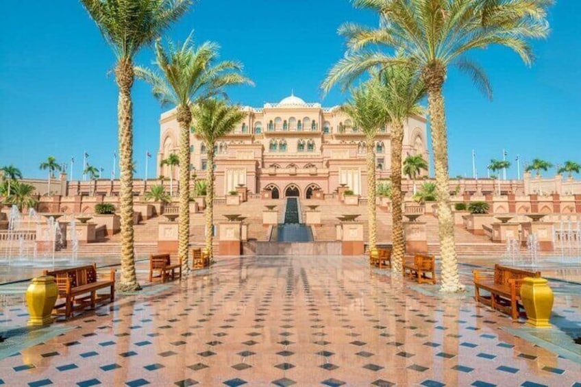 Visit the luxurious Emirates Palace, a masterpiece of Arabian architecture and opulence.