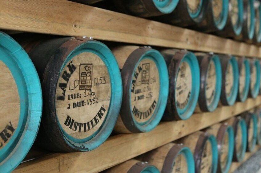 Whisky aging in our bond store