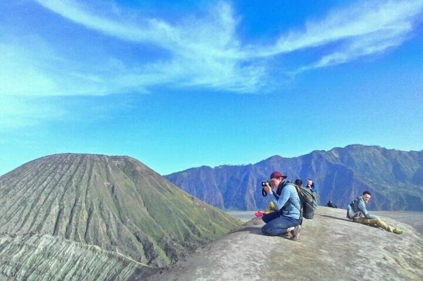 Mount Bromo with a man