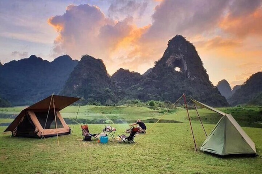 2 Days Camping Tour Angel Eye Mountain and Ban Gioc Waterfall