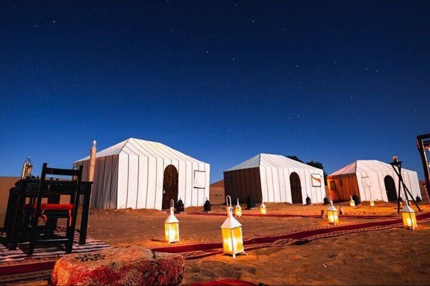 Erg Chigaga Dunes camp overnight 