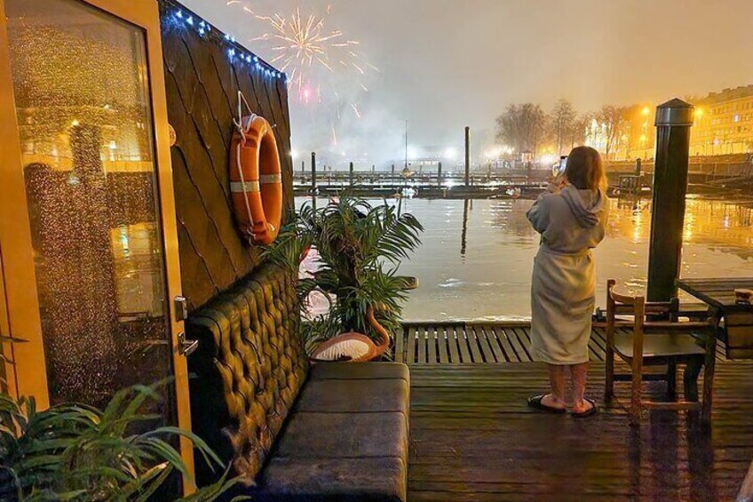 Floating Sauna in Daugava River