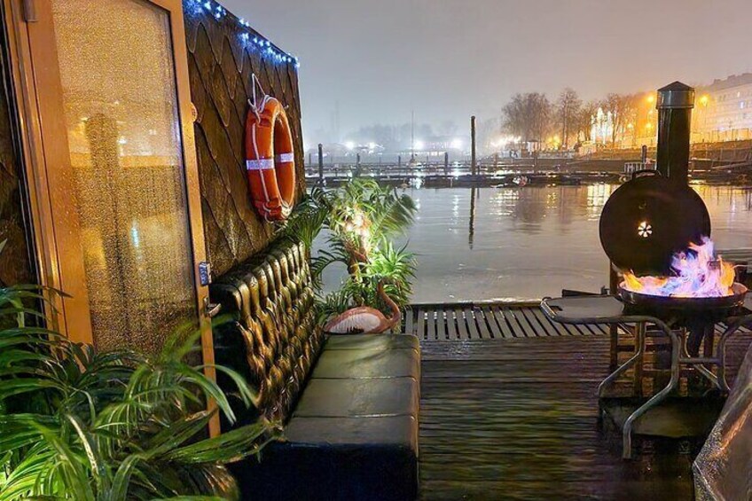 Floating Sauna in Daugava River