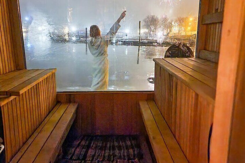 Floating Sauna in Daugava River