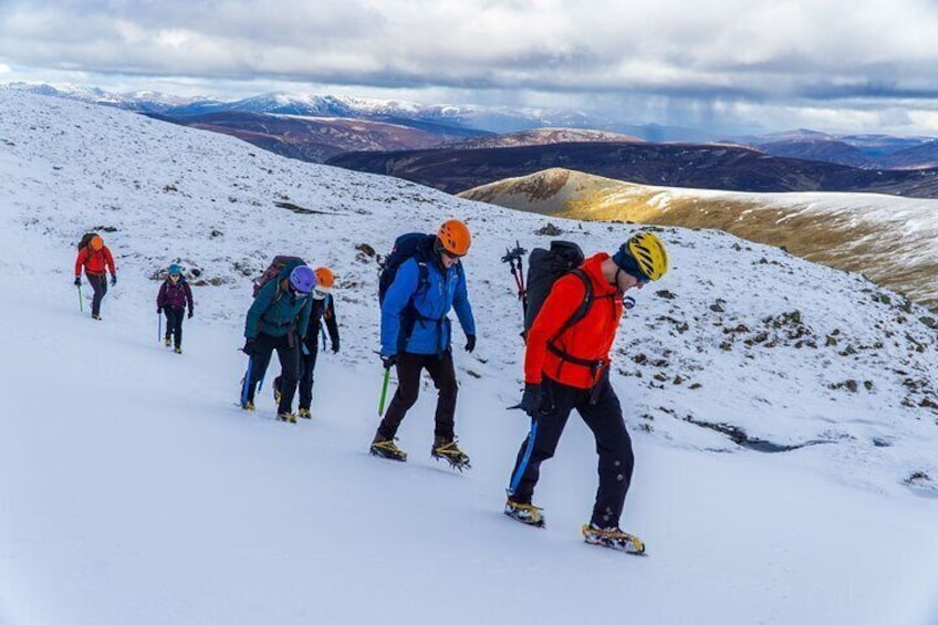 Walking in crampons