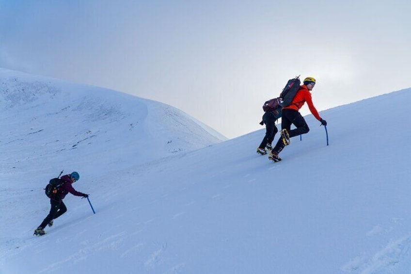 Using the ice axe