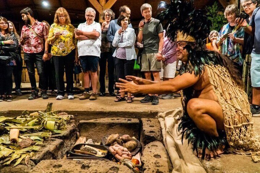 Easter Island Ancestral Dinner and Show with Private Transport