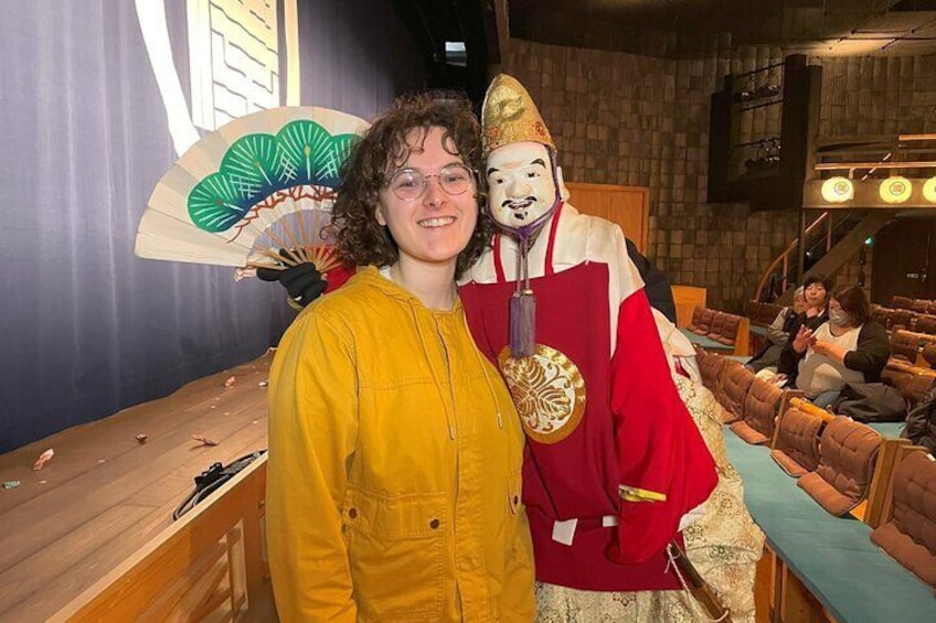 Photo with a traditional Japanese Puppet (Ebisu)