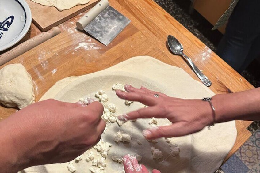 Cooking Class Focaccia Genovese and Pizza with Pesto and Prosecco