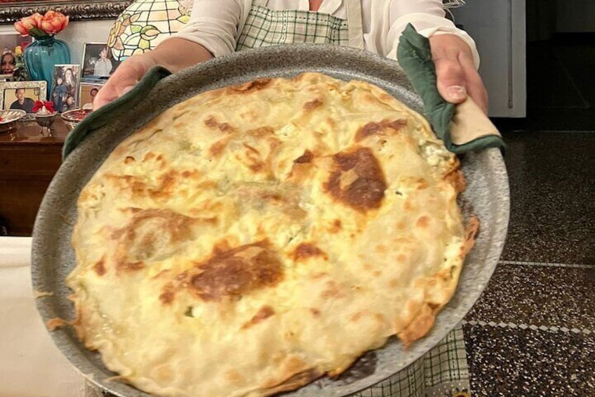 Focaccia with cheese from Recco 