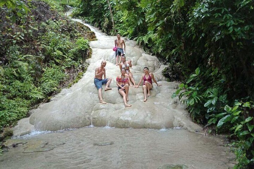 Get ready to experience an adventure with both road and off-road jungle terrain on an ATV tour lasting 1 hour and the captivating Sticky Waterfall!