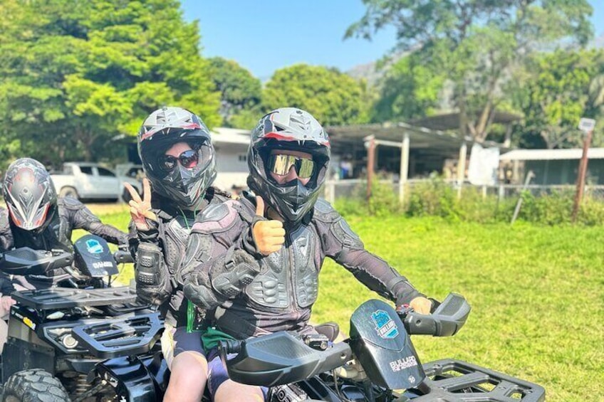 Get ready to experience an adventure with both road and off-road jungle terrain on an ATV tour