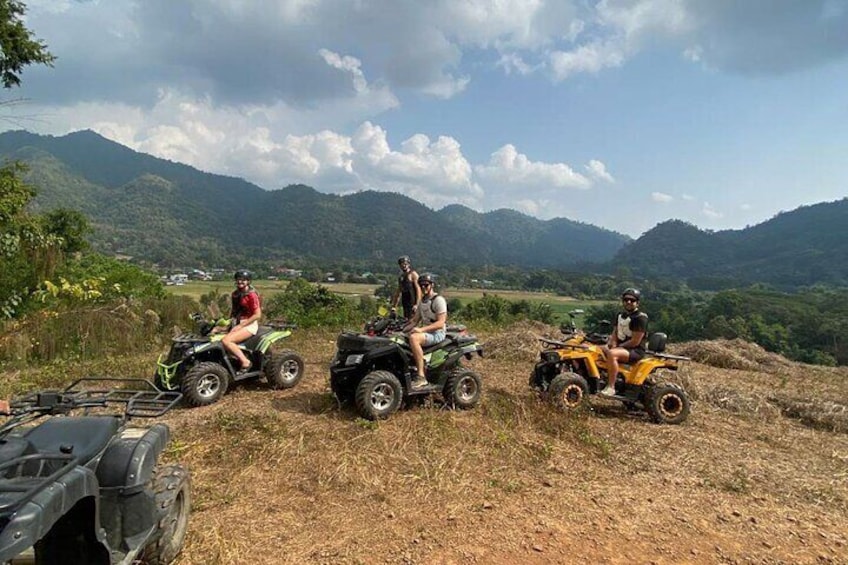 Get ready to experience an adventure with both road and off-road jungle terrain on an ATV tour lasting 1 hour and the captivating Sticky Waterfall!